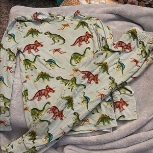 Posh Peanut Green and Red Dinosaur Pajama Set